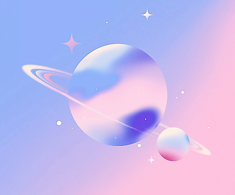 JPG 편집이미지 분홍색 밤하늘 사람없음 반짝임 행성 연보라색 그라데이션 몽환 환상 이미지편집 편집실사 컬러 컨셉 모션 하늘 우주 보라색 야간 CG 파일형식