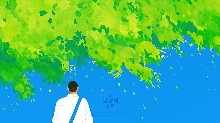 PSD 남자 가방 일러스트 자연 하늘 나뭇잎 한명 상반신 성인 초록색 파란색 평화 봄풍경 성인남자한명만 흩날리기 국내일러스트 1 잡화 컬러 컨셉 잎 모션 사람 풍경 봄 생태계 남자한명만 성인남자만 파일형식