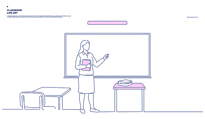 전신 여자 분홍색 의자 일러스트 교실 수업 교재 한명 들기 성인 책 손들기 교사 칠판 강의 라인아트 책상 성인여자한명만 국내일러스트 AI파일 직업 1 교육 선 컬러 가구 학교 모션 사람 여자한명만 성인여자만 파일형식 벡터