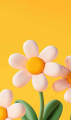 JPG 편집이미지 잎 봄꽃 사람없음 노란색 3D 데이지 편집3D AI컴퓨터그래픽 AI콘텐츠 식물 꽃 컬러 봄 디지털합성 파일형식