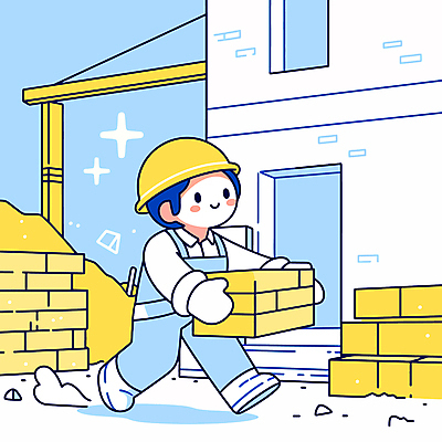 전신 남자 하늘색 일러스트 벽돌 작업복 한명 미소 안전 성인 걷기 건설현장 작업 운반 성인남자한명만 건설근로자 국내일러스트 AI파일 직업 1 옷 모션 건설업 표정 사람 파란색 남자한명만 성인남자만 파일형식 벡터