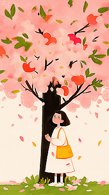 JPG 전신 여자 꽃잎 어린이 분홍색 가방 일러스트 나뭇잎 한명 소녀 잔디 벚나무 소녀한명만 흩날리기 국내일러스트 AI일러스트 AI콘텐츠 나무 식물 1 잡화 꽃 컬러 잎 모션 사람 벚꽃 여자한명만 소녀만 파일형식