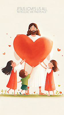 전신 PSD 여자 남자 기독교 어린이 일러스트 사랑 미소 들기 소녀 소년 잔디 여러명 성인 빨간색 손들기 천주교 하트 예수 국내일러스트 모양 식물 감정 종교 컬러 다수 모션 표정 사람 신_종교 파일형식