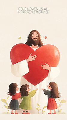 전신 PSD 여자 남자 기독교 어린이 잎 일러스트 팔벌리기 사랑 미소 들기 소녀 여러명 성인 빨간색 눈감음 천주교 하트 예수 국내일러스트 모양 식물 감정 종교 컬러 다수 모션 표정 사람 신_종교 파일형식