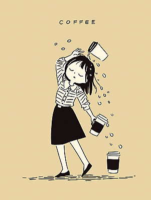 JPG 전신 여자 커피 일러스트 한명 들기 성인 손들기 눈감음 붓기 감성 베이지색 월요일 카페인 테이크아웃컵 성인여자한명만 국내일러스트 AI일러스트 AI콘텐츠 1 음료 컬러 컨셉 모션 사람 컵 요일 여자한명만 성인여자만 파일형식