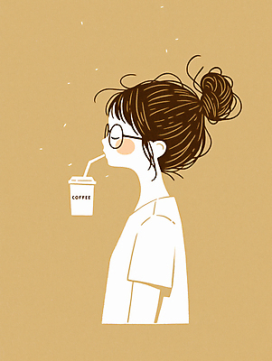 JPG 여자 커피 일러스트 빨대 한명 상반신 성인 눈감음 마시기 감성 베이지색 월요일 카페인 테이크아웃컵 성인여자한명만 안경낌 국내일러스트 AI일러스트 AI콘텐츠 1 안경 음료 컬러 컨셉 모션 사람 컵 요일 여자한명만 성인여자만 파일형식