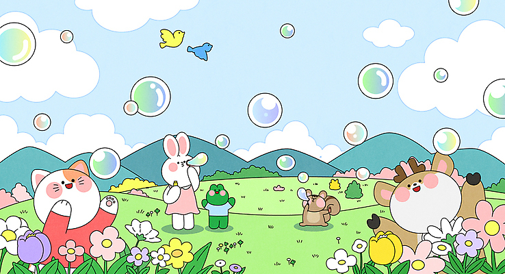 구름 일러스트 조류 하늘 산 잔디 초원 사람없음 손들기 귀여움 들꽃 불기 토끼캐릭터 사슴캐릭터 고양이캐릭터 개구리캐릭터 비눗방울놀이 봄소풍 국내일러스트 다람쥐캐릭터 AI파일 자연요소 식물 동물 꽃 동물캐릭터 컨셉 모션 놀이 사슴 개구리 소풍 고양이 봄 토끼 비눗방울 다람쥐 파일형식 벡터