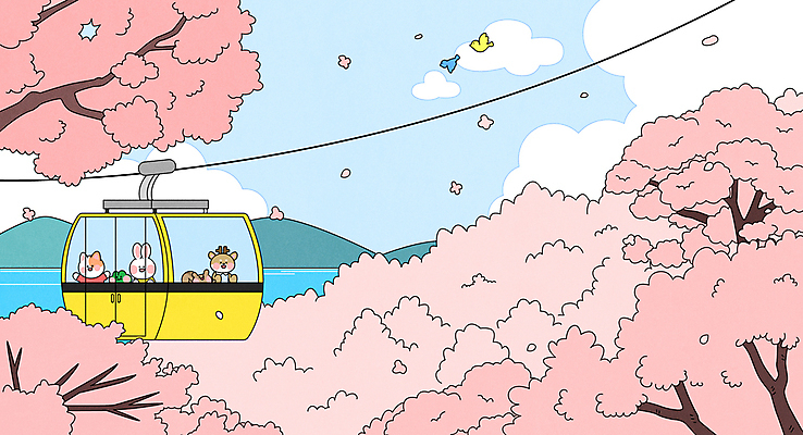 구름 꽃잎 일러스트 조류 하늘 바람 산 사람없음 강 귀여움 벚나무 토끼캐릭터 사슴캐릭터 고양이캐릭터 케이블카 개구리캐릭터 봄소풍 흩날리기 국내일러스트 다람쥐캐릭터 AI파일 자연요소 나무 동물 꽃 동물캐릭터 컨셉 모션 날씨 사슴 개구리 소풍 고양이 봄 벚꽃 토끼 다람쥐 파일형식 벡터