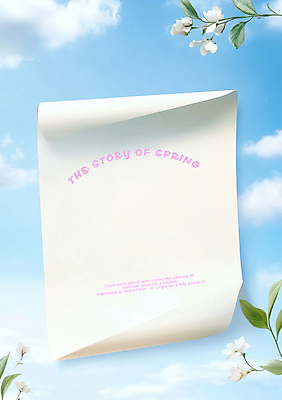 PSD 구름 편집이미지 종이 하늘색 잎 봄꽃 자연 하늘 사람없음 카피스페이스 이미지편집 자연요소 식물 꽃 파란색 봄 공백 생태계 파일형식