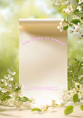 PSD 편집이미지 종이 잎 봄꽃 자연 사람없음 연두색 햇빛 카피스페이스 이미지편집 식물 꽃 초록색 태양 봄 공백 생태계 파일형식