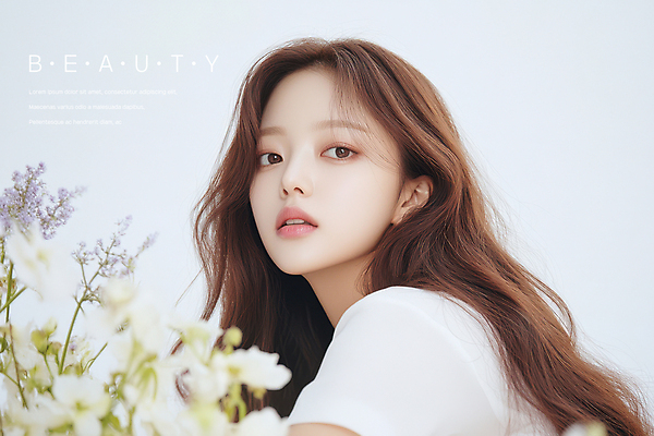 PSD 편집이미지 여자 봄꽃 한명 상반신 성인 뷰티 의료성형뷰티 성인여자한명만 이미지편집 1 꽃 사람 봄 여자한명만 성인여자만 파일형식