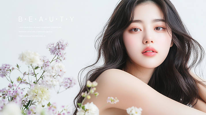 PSD 편집이미지 여자 봄꽃 한명 상반신 성인 뷰티 의료성형뷰티 성인여자한명만 이미지편집 1 꽃 사람 봄 여자한명만 성인여자만 파일형식