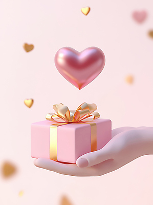 JPG 편집이미지 손 기념일 리본 분홍색 들기 신체부위 선물상자 3D 하트 감사 편집3D AI컴퓨터그래픽 AI콘텐츠 모양 감정 컬러 모션 선물 사람 이벤트 상자 디지털합성 파일형식