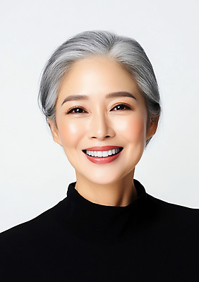 JPG 편집이미지 여자 중년 한명 미소 상반신 프로필 의료성형뷰티 중년여자한명만 편집실사 AI인물포토 AI콘텐츠 1 표정 사람 성인 CG 여자한명만 중년여자만 파일형식 AI포토