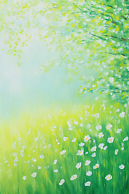 JPG 일러스트 봄꽃 사람없음 초록색 봄풍경 나뭇가지 풀잎 그림 유화 국내일러스트 AI일러스트 AI콘텐츠 나무 꽃 컬러 잎 미술 풍경 봄 풀_식물 파일형식