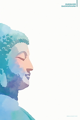 PSD 얼굴 불교 일러스트 수채화 미소 사람없음 눈감음 명상 부처님상 국내일러스트 종교 모션 표정 신체부위 불상 부처 파일형식