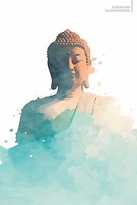 PSD 불교 일러스트 수채화 사람없음 눈감음 명상 부처님상 국내일러스트 종교 모션 불상 부처 파일형식