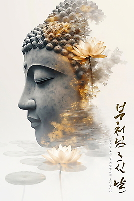 PSD 편집이미지 얼굴 연꽃 미소 사람없음 평화 눈감음 부처님오신날 연잎 명상 관음부처상 이미지편집 기념일 꽃 컨셉 잎 모션 표정 신체부위 부처상 파일형식