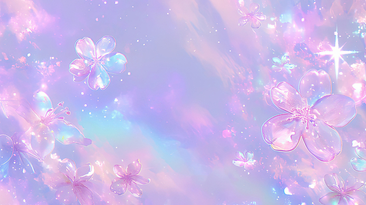 JPG 편집이미지 사람없음 빛 보라색 벚꽃 광택 홀로그램 이펙트그래픽 편집실사 AI컴퓨터그래픽 AI콘텐츠 꽃 컬러 그래픽백그라운드 CG 파일형식