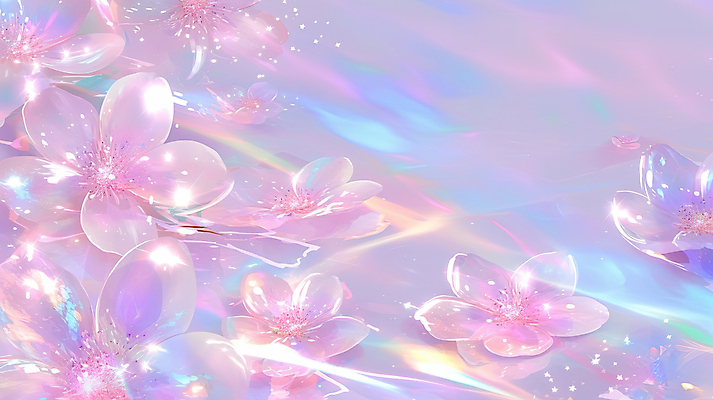 JPG 편집이미지 분홍색 사람없음 빛 벚꽃 홀로그램 이펙트그래픽 편집실사 AI컴퓨터그래픽 AI콘텐츠 꽃 컬러 그래픽백그라운드 CG 파일형식