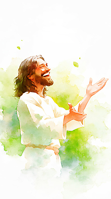 JPG 남자 기독교 일러스트 수채화 한명 미소 상반신 성인 손들기 천주교 번짐 성인남자한명만 국내일러스트 AI일러스트 AI콘텐츠 1 종교 모션 표정 사람 남자한명만 성인남자만 파일형식 효과