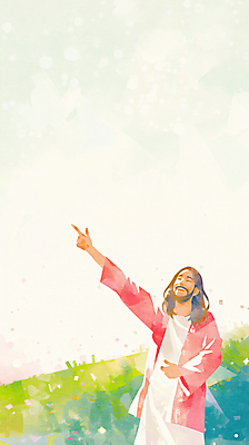 JPG 남자 기독교 일러스트 수채화 한명 미소 잔디 상반신 성인 손들기 천주교 가리킴 번짐 성인남자한명만 국내일러스트 AI일러스트 AI콘텐츠 식물 1 종교 모션 표정 사람 손짓 남자한명만 성인남자만 파일형식 효과