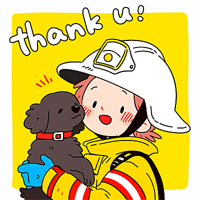 여자 일러스트 안기 한명 미소 상반신 성인 노란색 강아지 소방관 감사 땡큐 소방관모자 성인여자한명만 방호복 일러캐릭터 AI파일 캐릭터 모자_잡화 1 옷 감정 컬러 모션 표정 사람 반려동물 개 구조원 소방 여자한명만 성인여자만 파일형식 벡터