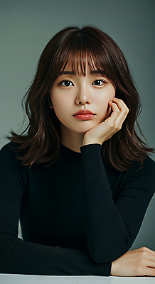 JPG 편집이미지 응시 여자 여유 회색배경 실내 한명 상반신 성인 캐주얼 뷰티 턱괴기 단발머리 심플 의료성형뷰티 성인여자한명만 편집실사 AI인물포토 AI콘텐츠 1 헤어스타일 시선 옷 감정 백그라운드 모션 사람 내부 회색 CG 여자한명만 성인여자만 파일형식 AI포토