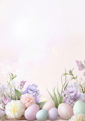 JPG 편집이미지 꽃 기독교 종교 분홍색 사람없음 빛 풀잎 부활절계란 카피스페이스 편집실사 AI포토 AI콘텐츠 식물 컬러 잎 부활절 계란 공백 풀_식물 CG 파일형식