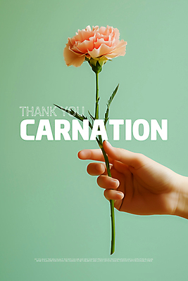 PSD 편집이미지 손 꽃잎 포스터 들기 신체부위 카네이션 감사 민트색 비비드 색감 미니멀리스트 이미지편집 꽃 감정 컬러 모션 사람 파일형식