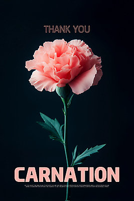 PSD 편집이미지 꽃잎 포스터 사람없음 검은색 카네이션 감사 비비드 색감 미니멀리스트 이미지편집 꽃 감정 컬러 파일형식