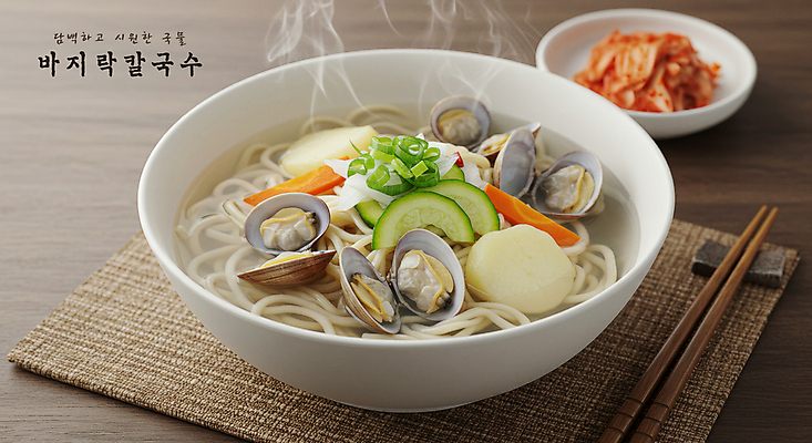 PSD 편집이미지 그릇 젓가락 반찬 김치 요리 사람없음 식사 당근 수증기 국물 파 애호박 나무탁자 바지락 바지락칼국수 젓가락받침대 테이블매트 이미지편집 식기 한식 음식 채소 탁자 호박 조개 뿌리채소 수저 식탁보 칼국수 수저받침대 파일형식