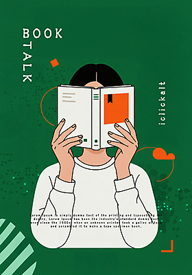 PSD 편집이미지 여자 포스터 학교 대화 한명 들기 상반신 성인 책 초록색 독서 토론 얼굴가리기 성인여자한명만 이미지편집 1 교육 컬러 모션 말하기 사람 가림 여자한명만 성인여자만 파일형식