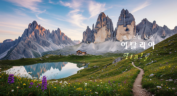 PSD 구름 편집이미지 해외풍경 유럽 호수 꽃밭 자연 하늘 산 주택 잔디 사람없음 반사 환경 이탈리아 암벽 공기 이탈리아여행 이미지편집 돌로미티 자연요소 식물 해외 꽃 나라 해외여행 풍경 건물 생태계 파일형식