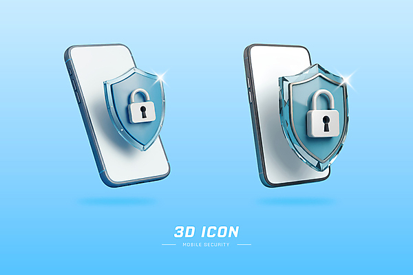 PSD 편집이미지 하늘색 모바일 자물쇠 사람없음 반짝임 스마트폰 세트 3D 보호 사이버 오브젝트 보안 온라인 개인정보 방패모양 엘리먼트 편집3D 모양 컨셉 모션 안전 파란색 핸드폰 스마트기기 정보 디지털합성 방패 파일형식