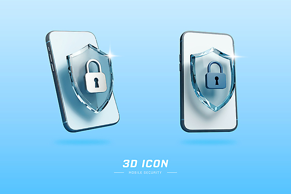PSD 편집이미지 하늘색 모바일 자물쇠 사람없음 반짝임 스마트폰 세트 3D 보호 사이버 오브젝트 보안 온라인 개인정보 방패모양 엘리먼트 편집3D 모양 컨셉 모션 안전 파란색 핸드폰 스마트기기 정보 디지털합성 방패 파일형식