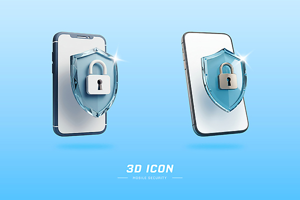PSD 편집이미지 하늘색 모바일 자물쇠 사람없음 반짝임 스마트폰 세트 3D 보호 사이버 오브젝트 보안 온라인 개인정보 방패모양 엘리먼트 편집3D 모양 컨셉 모션 안전 파란색 핸드폰 스마트기기 정보 디지털합성 방패 파일형식