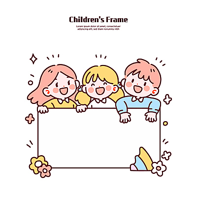 여자 남자 꽃 어린이 무지개 일러스트 웃음 소녀 소년 세명 반짝임 귀여움 팻말 잡기 파스텔톤 어린이만 국내일러스트 AI파일 자연요소 식물 컬러 컨셉 모션 프레임 표정 사람 파일형식 벡터