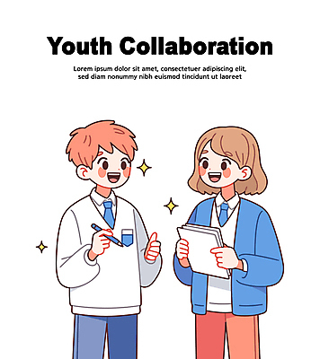 여자 남자 일러스트 회의 협력 대화 미소 들기 청년 두명 반짝임 펜 직장인 토론 문서 청년만 콜라보레이션 일러캐릭터 AI파일 직업 캐릭터 비즈니스 모션 표정 말하기 사람 성인 필기구 성인만 파일형식 벡터