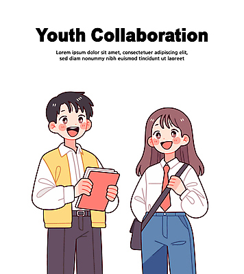 여자 남자 일러스트 회의 협력 대화 미소 들기 청년 두명 직장인 토론 문서 주머니손 크로스백 청년만 콜라보레이션 일러캐릭터 AI파일 직업 캐릭터 가방 비즈니스 모션 표정 말하기 사람 성인 성인만 파일형식 벡터