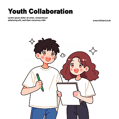 여자 남자 대학생 일러스트 협력 대화 미소 들기 청년 두명 반짝임 연필 문서 청년만 콜라보레이션 일러캐릭터 AI파일 캐릭터 학생 모션 학용품 표정 말하기 사람 성인 필기구 성인만 파일형식 벡터