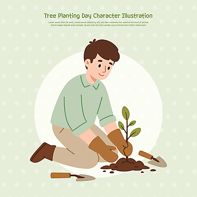 전신 남자 장갑 일러스트 청소년 한명 미소 연두색 자연보호 잡기 무릎꿇기 삽 식목일 묘목 심기 십대남자한명만 일러캐릭터 AI파일 나무 캐릭터 1 잡화 기념일 모션 자연 표정 사람 초록색 보호 남자한명만 십대남자만 파일형식 벡터