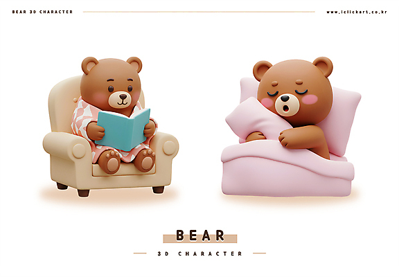 PSD 편집이미지 베개 안기 3D캐릭터 들기 사람없음 책 소파 독서 갈색 3D 귀여움 눈감음 이불 곰캐릭터 편집3D 수면_잠 캐릭터 컬러 동물캐릭터 컨셉 의자 곰 침구 모션 잠 디지털합성 파일형식