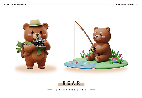 PSD 편집이미지 모자 낚시 3D캐릭터 미소 들기 앉기 사람없음 갈색 3D 카메라 귀여움 눈감음 목도리 튤립 연못 풀잎 낚싯대 양동이 중절모 곰캐릭터 백팩 편집3D 캐릭터 모자_잡화 잡화 꽃 컬러 동물캐릭터 컨셉 잎 가방 곰 모션 레저 표정 전자제품 풀_식물 낚시용품 디지털합성 파일형식