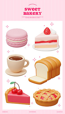 PSD 편집이미지 접시 분홍색 사람없음 반짝임 3D 조각케이크 커피잔 컵받침 식빵 마카롱 딸기케이크 엘리먼트 체리파이 편집3D 식기 커피 빵 컬러 모션 딸기 디저트 잔 케이크 받침대 디지털합성 파이_빵 파일형식