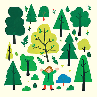 전신 PSD 나무 여자 어린이 일러스트 한명 미소 소녀 초록색 만세 풀잎 숲속 식목일 에코 소녀한명만 국내일러스트 식물 1 기념일 컬러 잎 모션 표정 사람 환경 풀_식물 숲 여자한명만 소녀만 파일형식