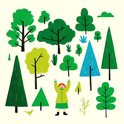 전신 PSD 나무 여자 일러스트 조류 한명 미소 성인 초록색 만세 풀잎 숲속 식목일 에코 성인여자한명만 국내일러스트 식물 동물 1 기념일 컬러 잎 모션 표정 사람 환경 풀_식물 숲 여자한명만 성인여자만 파일형식