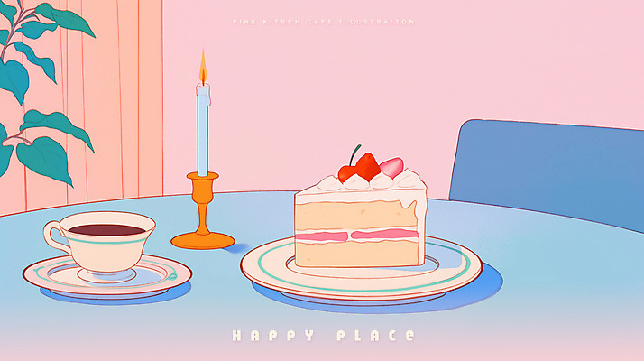PSD 접시 분홍색 잎 일러스트 촛불 탁자 사람없음 카페 빈티지 커튼 조각케이크 커피잔 컵받침 촛대 팬시 딸기케이크 시티팝 국내일러스트 식물 식기 커피 컬러 가구 컨셉 초 딸기 잔 케이크 상점 받침대 파일형식