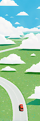 JPG 구름 도로 꽃밭 일러스트 자동차 하늘 풍경 초원 사람없음 연두색 감성 국내일러스트 AI일러스트 AI콘텐츠 자연요소 꽃 길 육상교통 컨셉 교통시설 초록색 파일형식