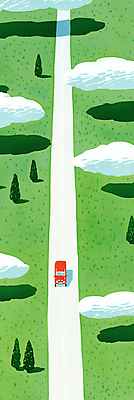 JPG 나무 구름 도로 일러스트 자동차 풍경 초원 사람없음 연두색 감성 국내일러스트 AI일러스트 AI콘텐츠 자연요소 식물 길 육상교통 컨셉 교통시설 초록색 파일형식